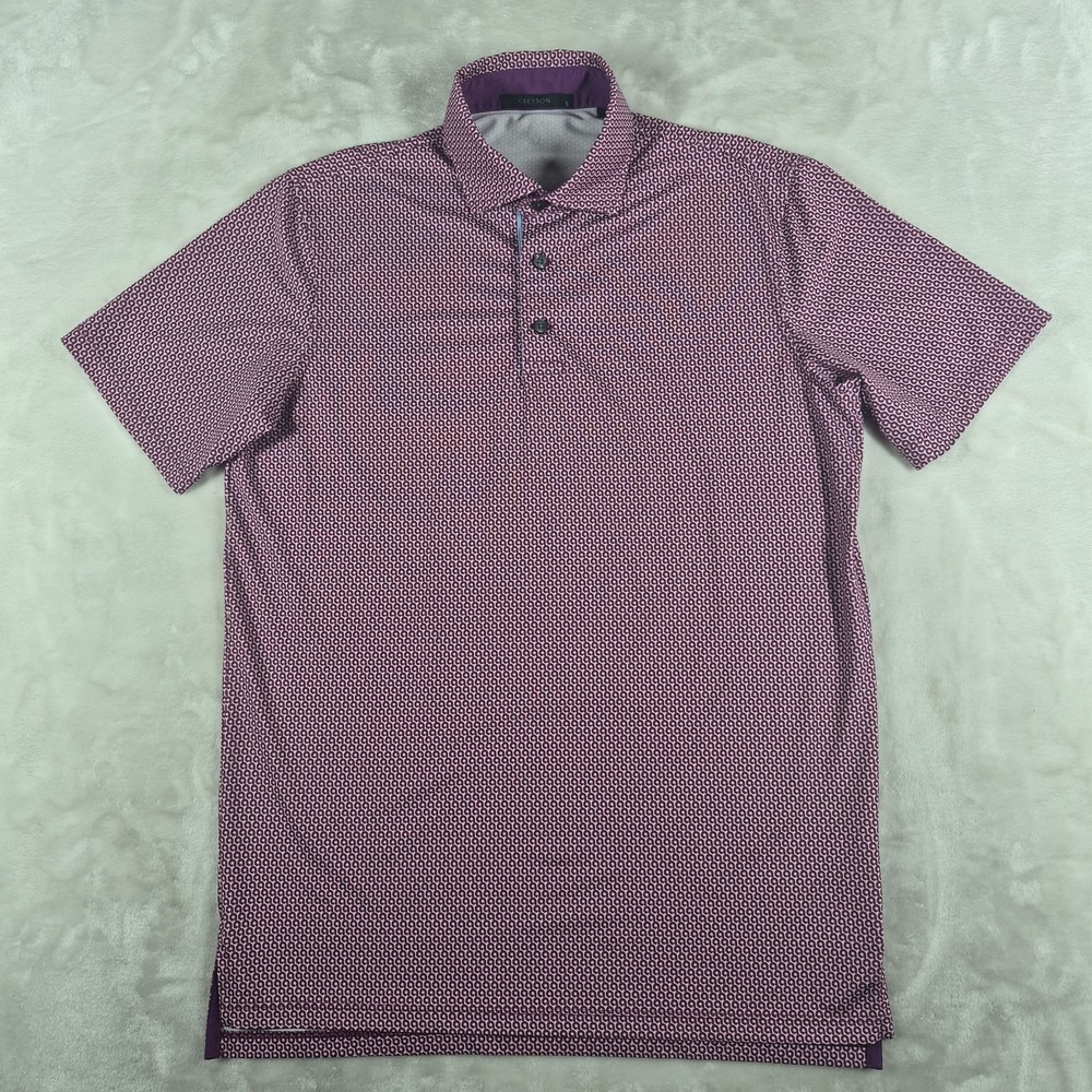 Greyson Polo Shirt Men's Small Purple Golf Performance Short Sleeve Comfort